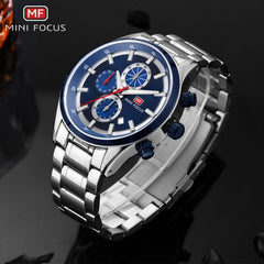 MINI FOCUS Luxury Brand Men Watches Stainless Steel Sports Watch Men Waterproof Analog Quartz Wristwatch Mens Relogio Masculino