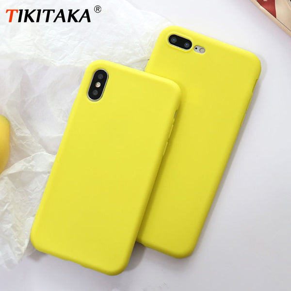 Candy colors Silicone Cases for iPhone 7 8 Plus cover capa For iPhone X XS Max XR Case on iPhone 7 6 6S 8 Plus X coque