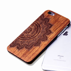 Retro Nature Embossed Wood Phone Cases For iPhone 5 5s SE 6 6s 7 8 Plus Funda Novel Carving Wooden Case PC Cover Hard Shell Capa