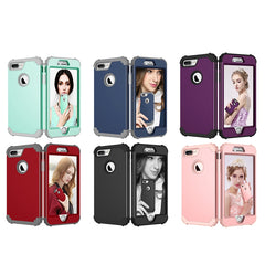 360 Shockproof Armor Phone Cases For iPhone 7 6 6s Plus Case 3 in 1 Hybrid PC + TPU Cover For Samsung Galaxy S8 Plus Screen Film