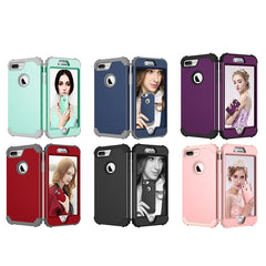 360 Full Body Protective Phone Cases For iPhone 7 6 6s Plus Case Durbale 3 in 1 Hybrid PC+TPU Cover Shockproof Armor Screen Film