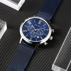 MINI FOCUS Fashion Sport Watches For Men Watch Waterproof Silver Stainless Steel Men's Wrist Watches Quartz Watches Luxury Brand