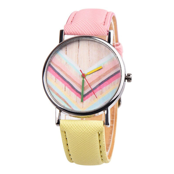Women's Watches Bayan Kol Saaty Fashion Inverted Triangle Rainbow Pattern Watch Montre Femme Acier Inoxydable Zegarki Damskie@50