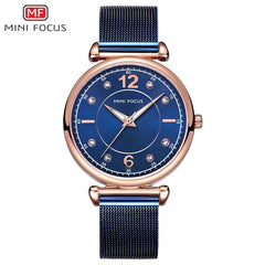 MINIFOCUS Rose Gold Girls Women's Watches Brand Luxury Fashion Ladies Watch Women Waterproof Casual Dress Lady Watch For Woman