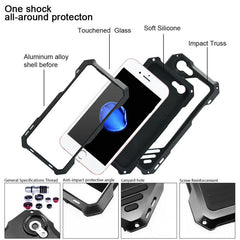 3 in 1 Fisheyes macro Lens Phone Cases For iPhone X 8 7 6 6s Plus Cover Metal Silicone Shockproof Armor Case + Glass Film