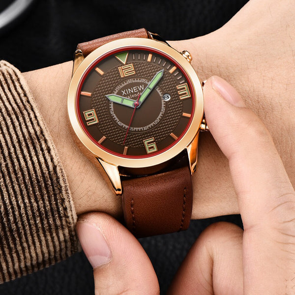 Men's Wrist Watch Military Leather Waterproof Date Quartz Analog Army Quartz watch man watches mens 2019 relogio masculino