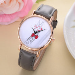 Women Watches Exquisite Cute Deer Pattern Dial Ladies Casual Quartz Wristwatch Simple Leather Strap Clock Dress Reloj Mujer @50