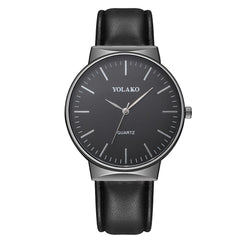 YOLAKO Men's Watch Casual Quartz Leather Band Analog watch man new arrival in men wrist watches relogios masculino