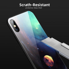 Case For iPhone XS Max XR X 8 Case Silicon Slim Back Tempered Glass Starry sky For iPhone 8 7 Plus 6 6s 8Plus Cases Cover Capa