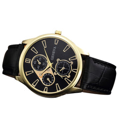 DISU Men Wrist Watch Retro Design Leather Band Analog Alloy wristwatch mens watches mens 2019 relogios masculino
