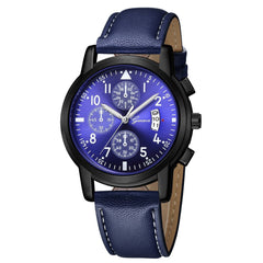 Men's Watch Fashion Luxury Leather Band Date Analog Quartz Diamond Watch Man new arrival in men wrist watches relogio masculino