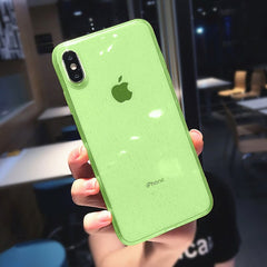 Glitter Powder Shockproof Transparent Silicone Phone Case For iPhone X XS XR XS Max 8 7 6 6S Plus Clear protection Back Cover