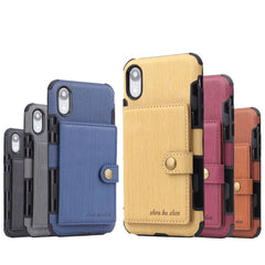 Leather Wallet Case For iPhone XS Max 6 6s 7 8 Plus Plain Business Cases For Samsung Note 8 S8 S9 Plus With Card Pocket Cover