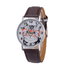 Women's Watches Fashion Geneva Brand Roman Numeral Cat Pattern Quartz Watch The Current Popular Factor @50
