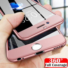 360 Degree Phone Case For iPhone XS Max 6 7 8 Plus Case With Tempered Glass For iPhone X 8 7 6 Cases Front Back Full Cover Case