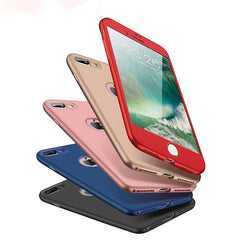 360 Full Cover Phone Case For iPhone X 8 6 6s 7 Plus 5 5s SE PC Protective Cover For iPhone 7 8 Plus Case Cover With Glass