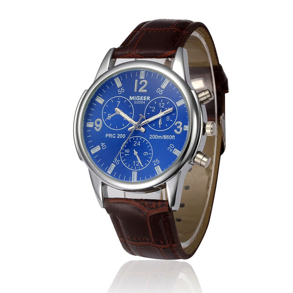 DISU Men Wrist Watch Retro Design Leather Band Analog Alloy Quartz watch man vintage men wristwatch clock mens watches