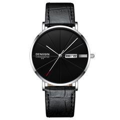 DISU Men Wrist Watch Luxury Quartz Sport Military  Leather Band watch mens big dial watches for men relogios masculino