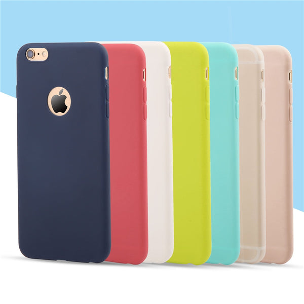 6 6s Candy Color Soft TPU Phone Cases For iphone 7 6 6s Plus SE 5 5s Case Ultra Thin Durable Silicone Rubber Cover Matte Funda