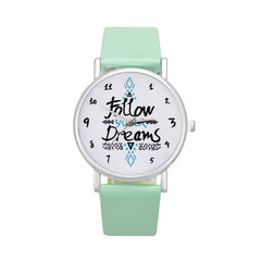 Women's Watches Best Sellers  Follow Dreams Letter Pattern Clock Rome Nombre Mode Top Marque Montre Femme Acier Inoxydable@50