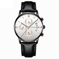 FNGEEN Man Watch Luxury Casual Quartz Waterproof Calendar Leather Belt Watches Mens 2019 Men Wristwatch Clock horloges mannen