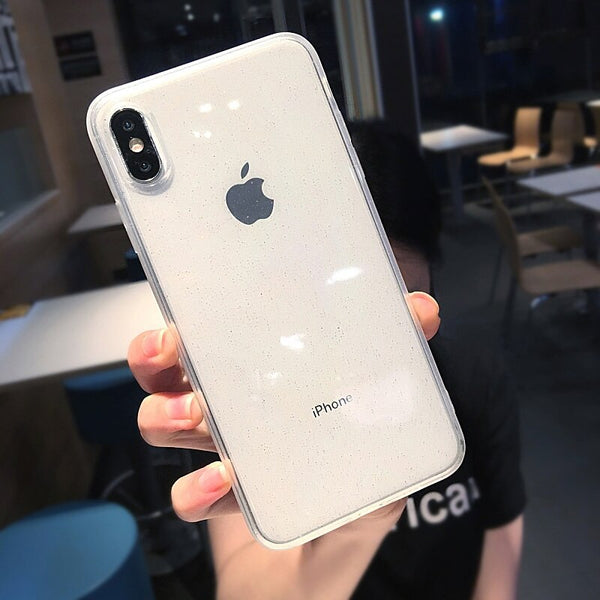 Glitter Powder Shockproof Transparent Silicone Phone Case For iPhone X XS XR XS Max 8 7 6 6S Plus Clear protection Back Cover