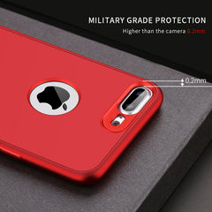 360 Full Cover Phone Case For iPhone X 8 6 6s 7 Plus 5 5s SE PC Protective Cover For iPhone 7 8 Plus Case Cover With Glass