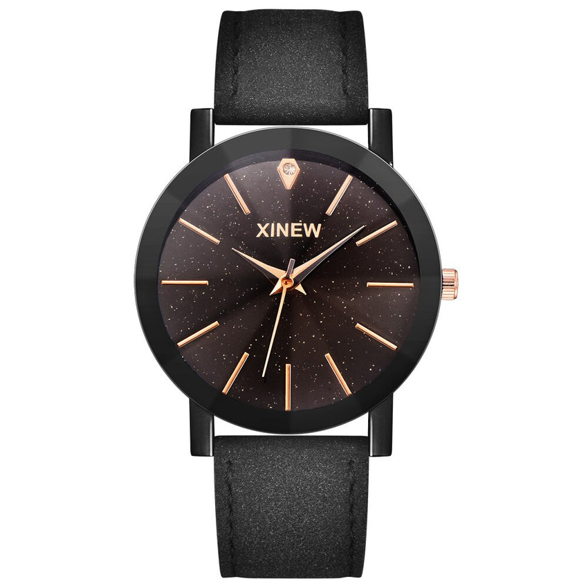 DISU Men Women Ladies Wrist Watch Leather Strap Line Analog Quartz watch man watches mens 2019 relogio masculino