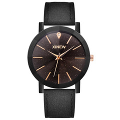 DISU Men Women Ladies Wrist Watch Leather Strap Line Analog Quartz watch man watches mens 2019 relogio masculino