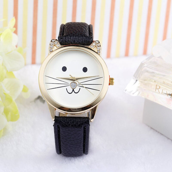 Women's Watches Best Sellers Simple Fashion  Cats Face Clock Rhinestore zegarki damskie Dropshipping  adorable Wrist Watch @30