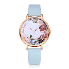 Luxury  Women Watches Thin disc Flower Watch Minimalism Leather Strap Ladies Quartz  Wristwatch Featured Clock Reloj Mujer@50