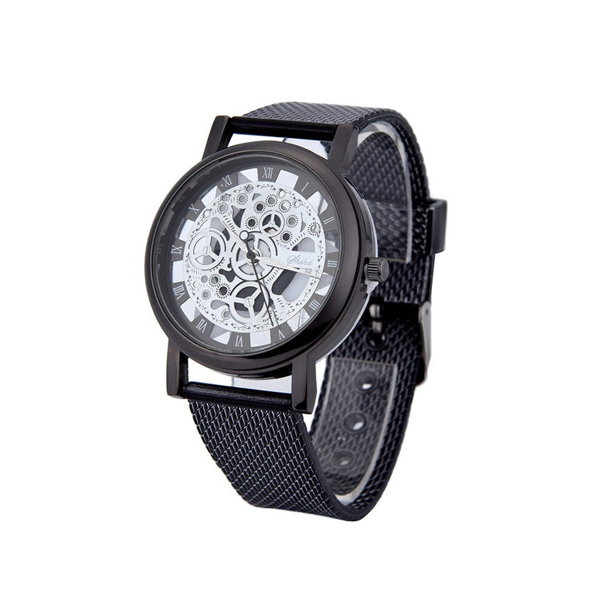 Men Wristwatch Luxury Stainless Steel Quartz Military Sport Plastic Band Dial Watch Mens relojes para hombre horloges mannen