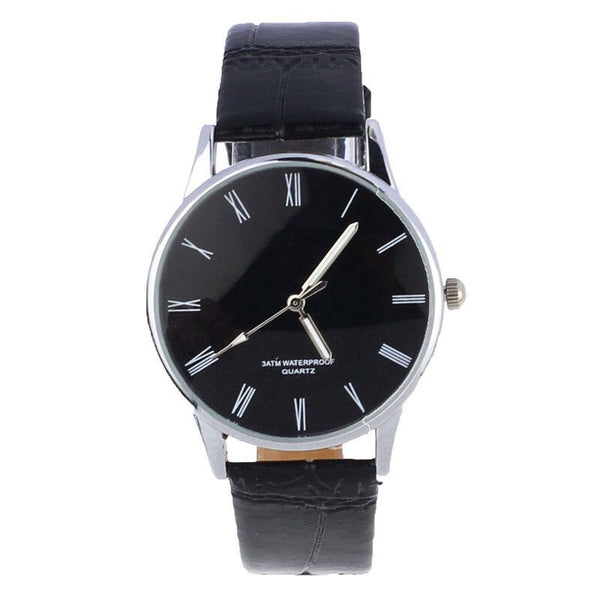 Men's Watch Classic Roman Number Quartz Electronic Leather Watch Man new arrival in men wrist watches wristwatch mens