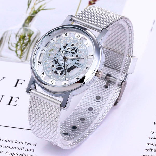 Men Wristwatch Luxury Stainless Steel Quartz Military Sport Plastic Band Dial Watch Mens relojes para hombre horloges mannen
