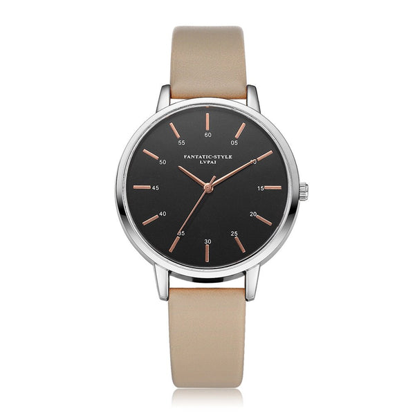 Business Women's Watches Fashion Scale Disc Ladies Quartz Movement Wristwatch Casual Leather Strap  Clock Zegarki Damskie@50