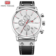 MINI FOCUS Man Watch 2019 Branded Sport Watches For Men Wristwatch Quartz Watch Men Military Chronograph Men Watch Leather Clock