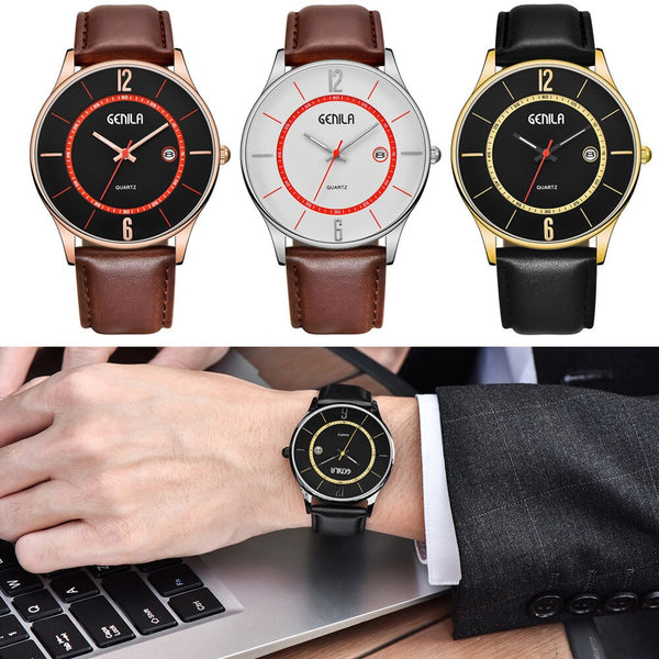 Men's Wristwatch Military Leather Waterproof Date Quartz Analog Army Quartz Watch Man Watches Mens 2019 zegarek meski