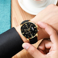 Men's Watch Stainless Steel Sport Analog Leather Band Analog Quartz Wristwatch Mens Relojes Hombre 2019 erkek kol saati