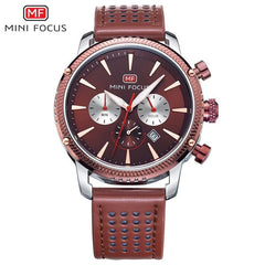 MINI FOCUS Famous Men Watches 2019 Luxury Brand Leather Watch Quartz Wrist Watch Male Chronograph Sport Watches For Men Clock