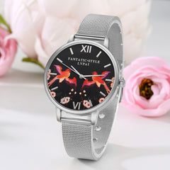Unique Women's Watches Cute Flamingo Pattern Ladies Quartz Wristwatch Alloy Strap Clock  Relogio Feminino@50
