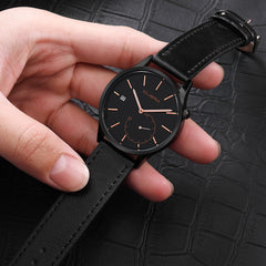 Man Wrist Watch Sport Stainless Steel Case Leather Band Quartz Analog wristwatch mens unique watch for men relogio masculino