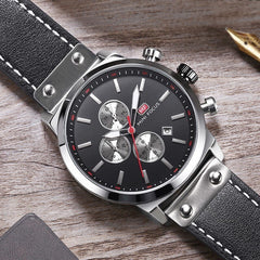 MINI FOCUS Man Watch 2019 Branded Sport Watches For Men Wristwatch Quartz Watch Men Military Chronograph Men Watch Leather Clock