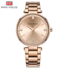 MINIFOCUS Diamond Women Watches Gold Waterproof Lady Watch For Woman Designer Brand Luxury Women Clock Fashion Women's Watches