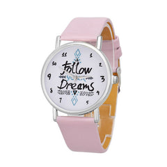 Women's Watches Best Sellers  Follow Dreams Letter Pattern Clock Rome Nombre Mode Top Marque Montre Femme Acier Inoxydable@50