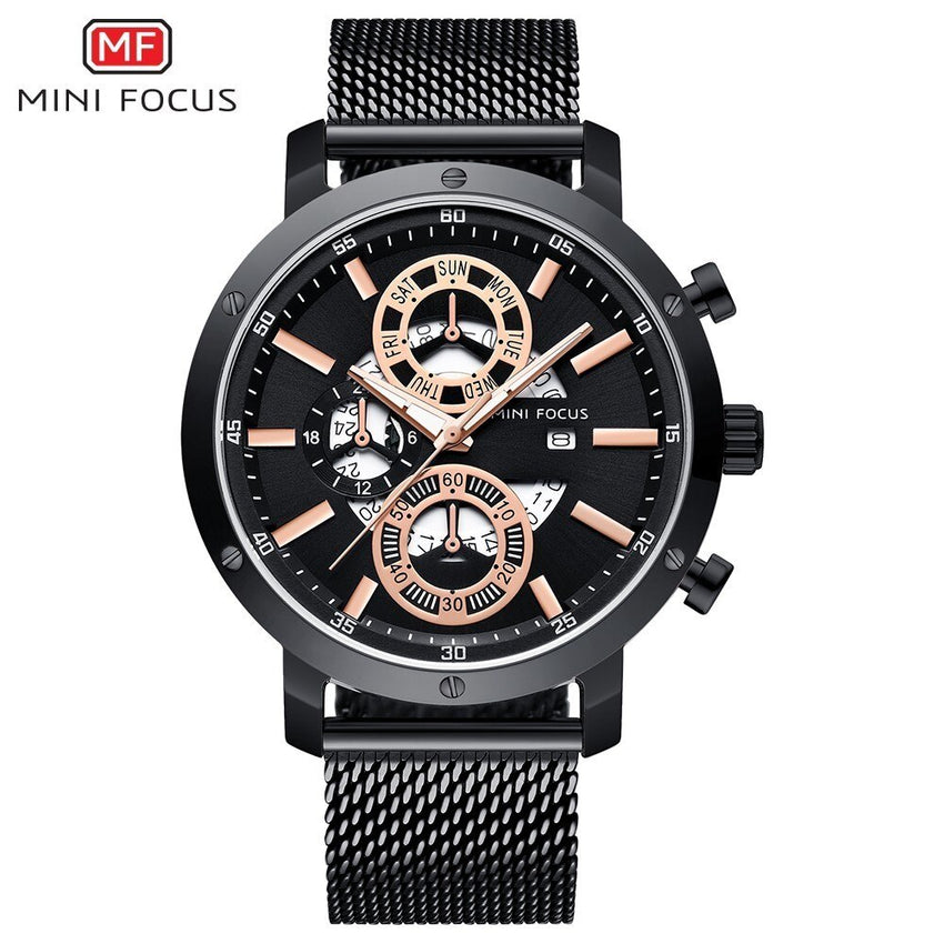 MINI FOCUS Watches Mens 2019 Quartz Rose Gold Watch Men Business Men's Watch Top Brand Luxury Fashion Casual Male Watch Luminous