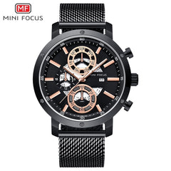 MINI FOCUS Watches Mens 2019 Quartz Rose Gold Watch Men Business Men's Watch Top Brand Luxury Fashion Casual Male Watch Luminous