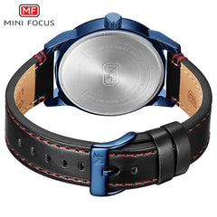 MINI FOCUS Fashion Cool Blue Luxury Brand Wristwatch Mens Watches Quartz Leather Watch Men Clock Male Calendar Date Gift To Man