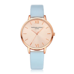 Fashion Women's Watch  Rose Gold Dial Leather Strap Wristwatch Ladies Watches Simple Casual Quartz Clock Relogio Feminino@50