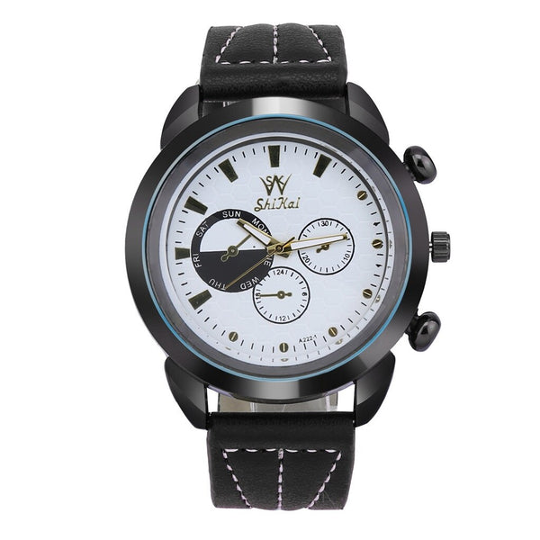 Mens Watches Luxury Business Large Dial Leather Belt Quartz Watch Man big dial watches for men horloges mannen orologio uomo