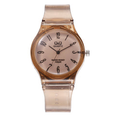 New Women Watches Roman Numeral Dial Ladies Quartz Wristwatch Transparent Jelly Color Silicone Strap Simple Clock Reloj Mujer@50